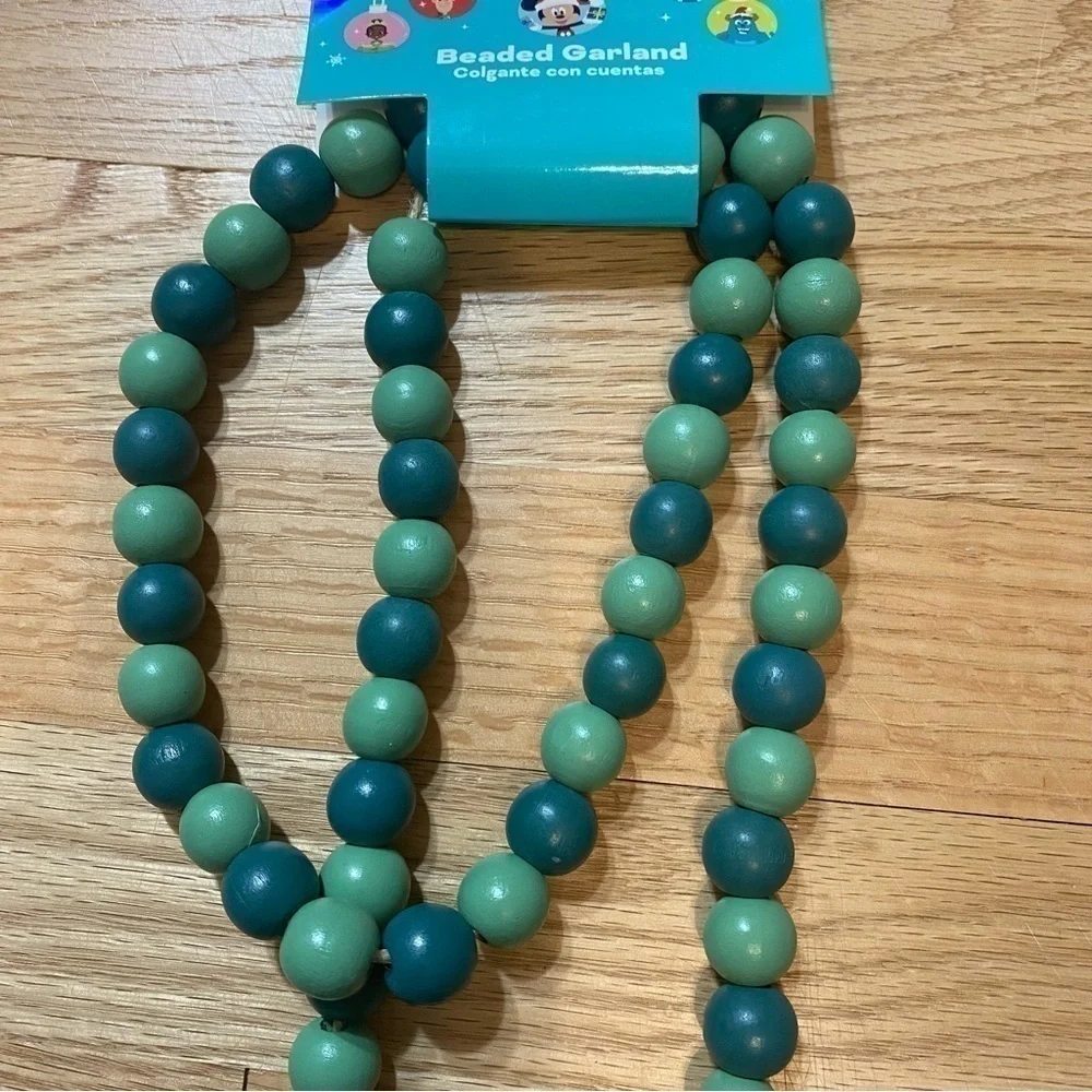 Disney Mickey Mouse Beaded Garland NEW Green Christmas Decoration